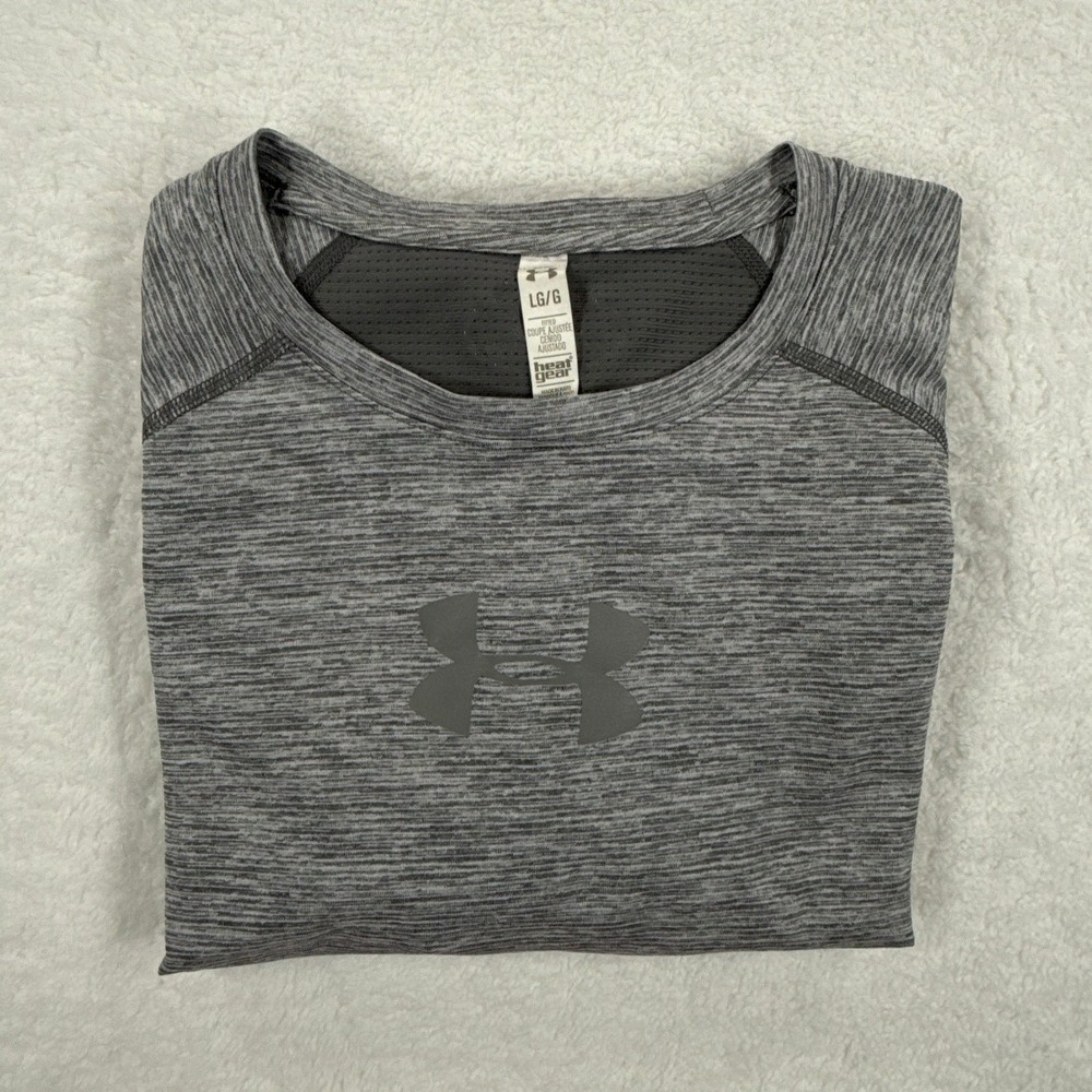 Under Armour DFO Mileage LS Mens Large Gray HeatGear Fitted Running Shirt